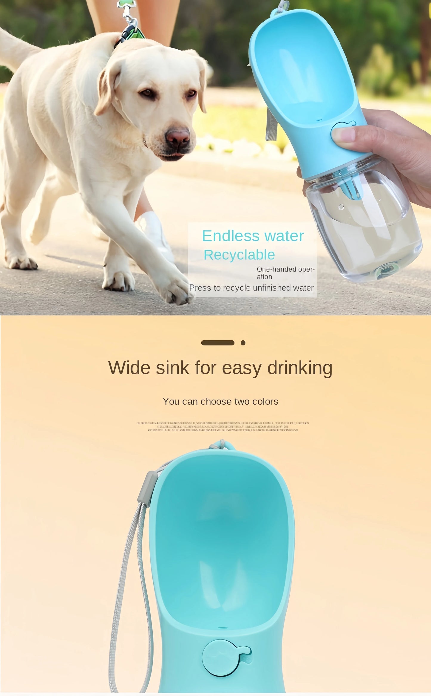 Portable Pet Water & Food Bottle