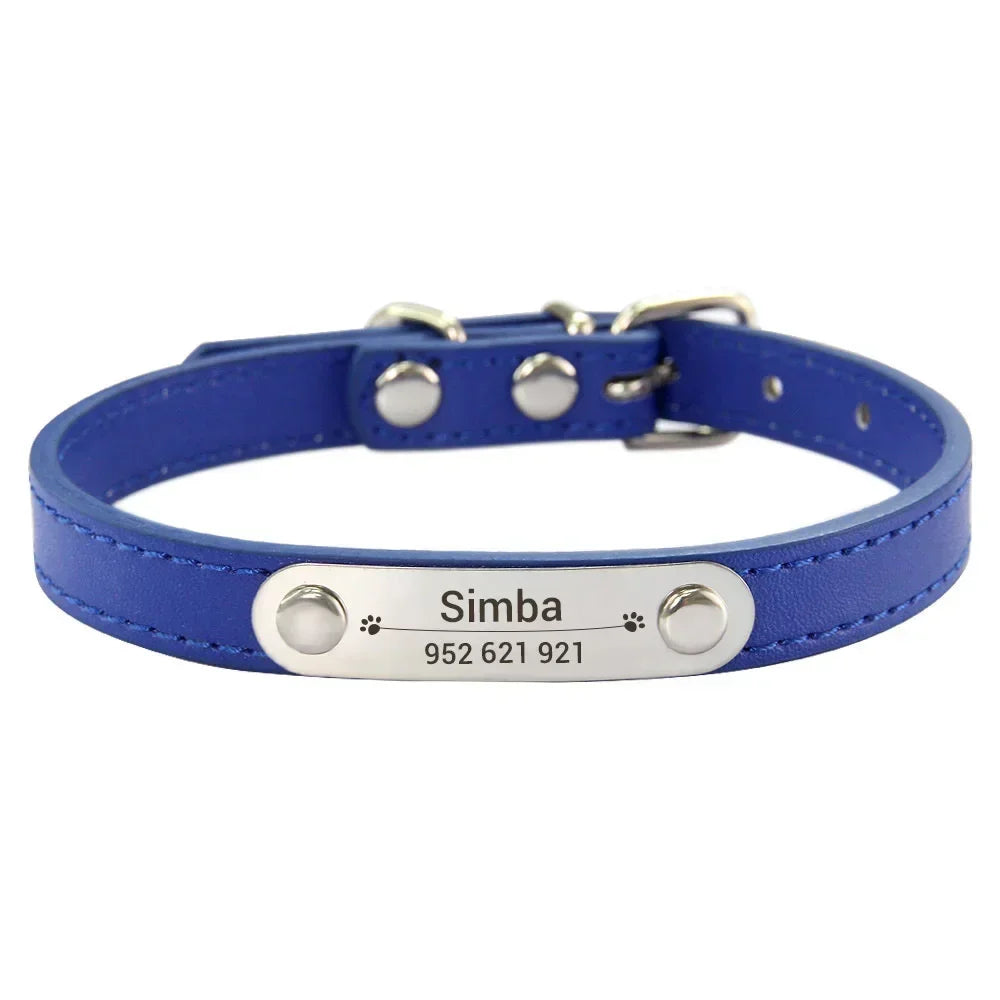 Personalised PU Leather Dog Collar