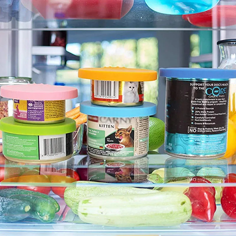 Reusable Pet Food Can Covers & Spoon