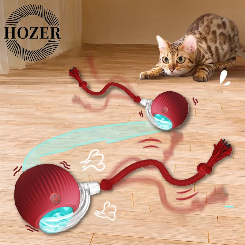 Automatic Rolling Cat Toy – Rechargeable & Tail Flicking