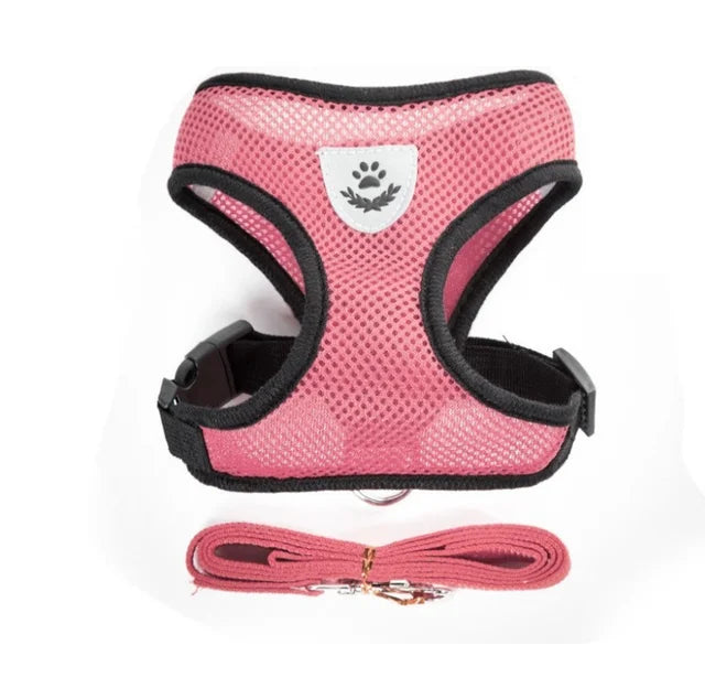 Adjustable Mesh Pet Harness & Lead β Breathable & Reflective for Cats & Small Dogs