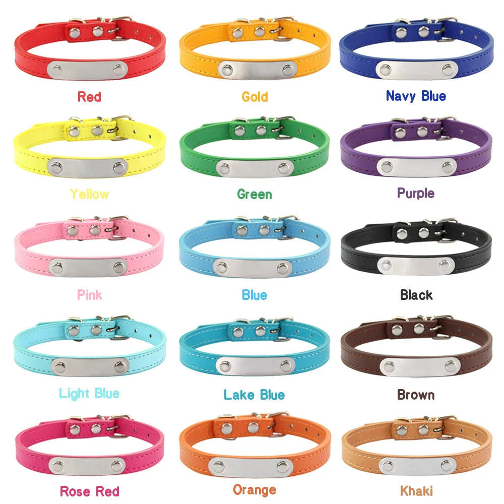 Personalised PU Leather Dog Collar