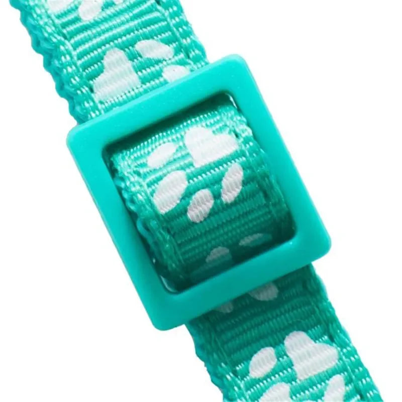 Adjustable Pet Collar with Bell β Colourful Paw Print for Cats & Dogs
