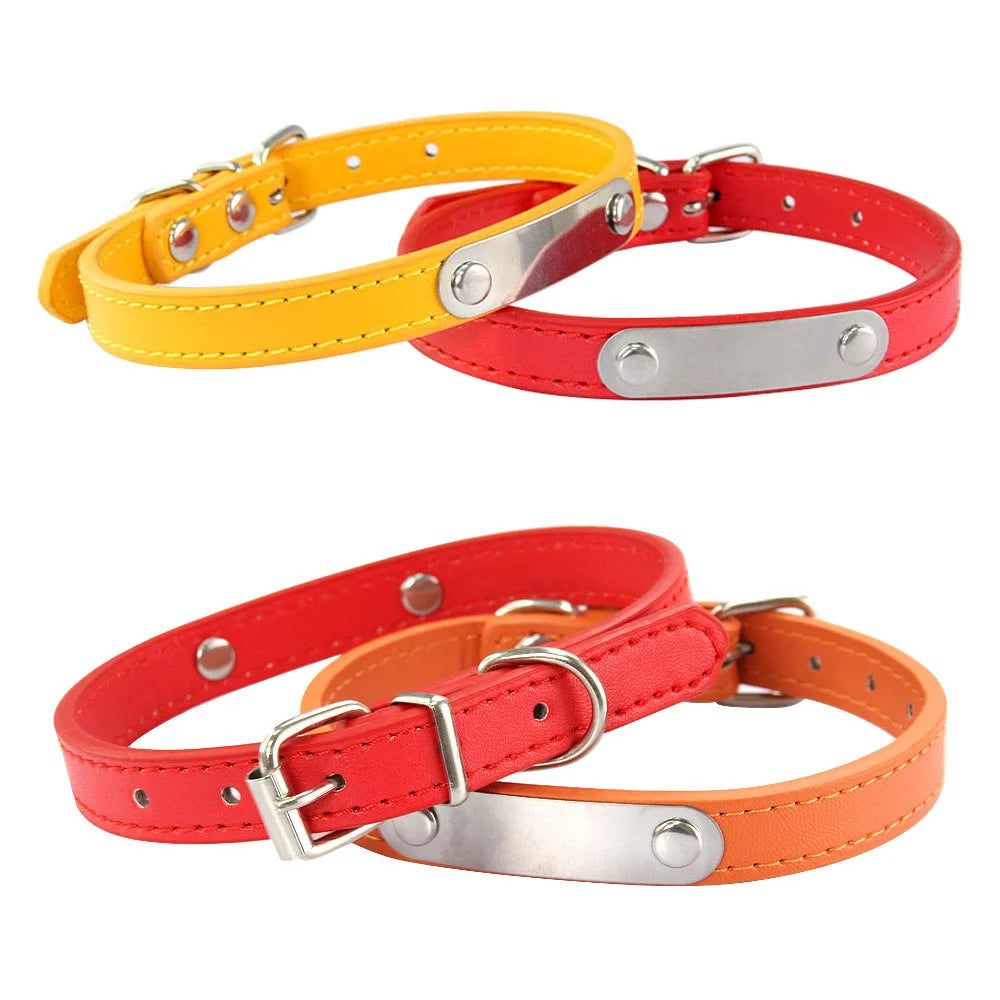 Personalised PU Leather Dog Collar