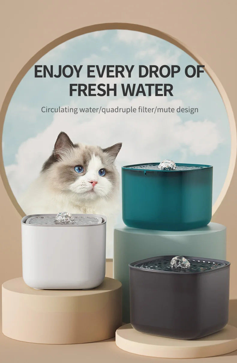 3L Automatic Cat Water Fountain β USB, Quiet & Filtered