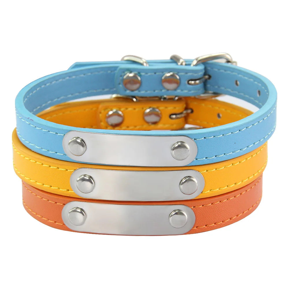 Personalised PU Leather Dog Collar