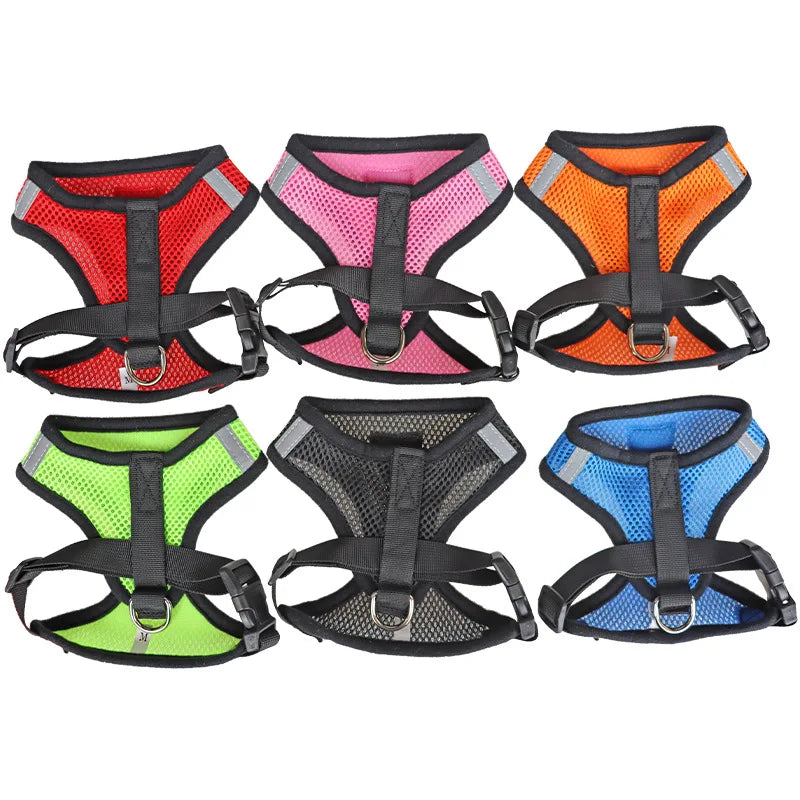 Adjustable Mesh Pet Harness & Lead β Breathable & Reflective for Cats & Small Dogs