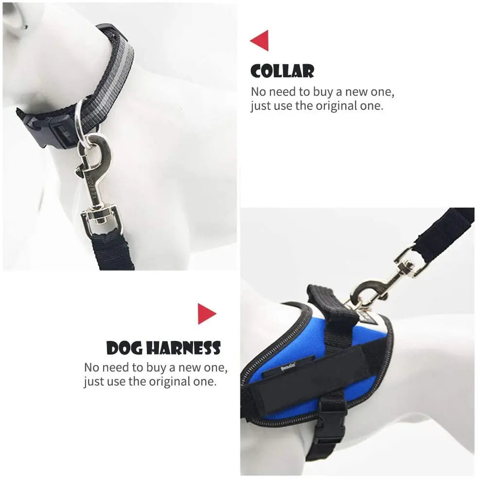 Adjustable Pet Car Seat Belt – Dog & Cat Safety Harness Lead Clip