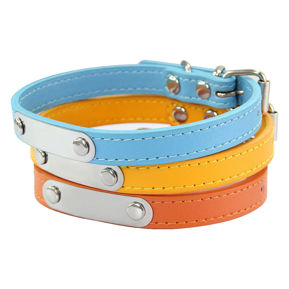 Personalised PU Leather Dog Collar