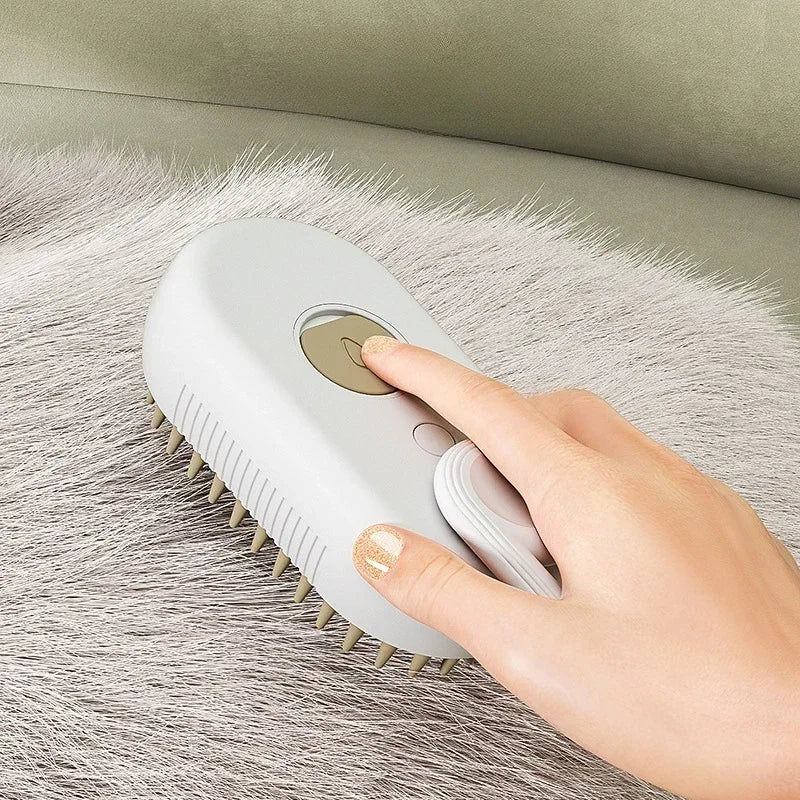3-in-1 Pet Spray Massage Brush – Steam Spray, Hair Removal & Bath Comb
