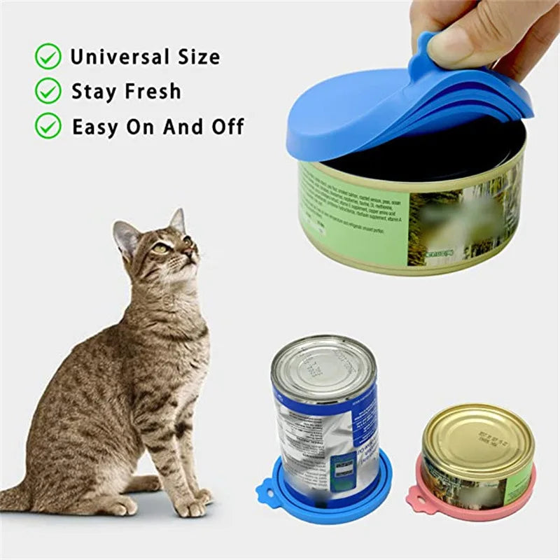 Reusable Pet Food Can Covers & Spoon