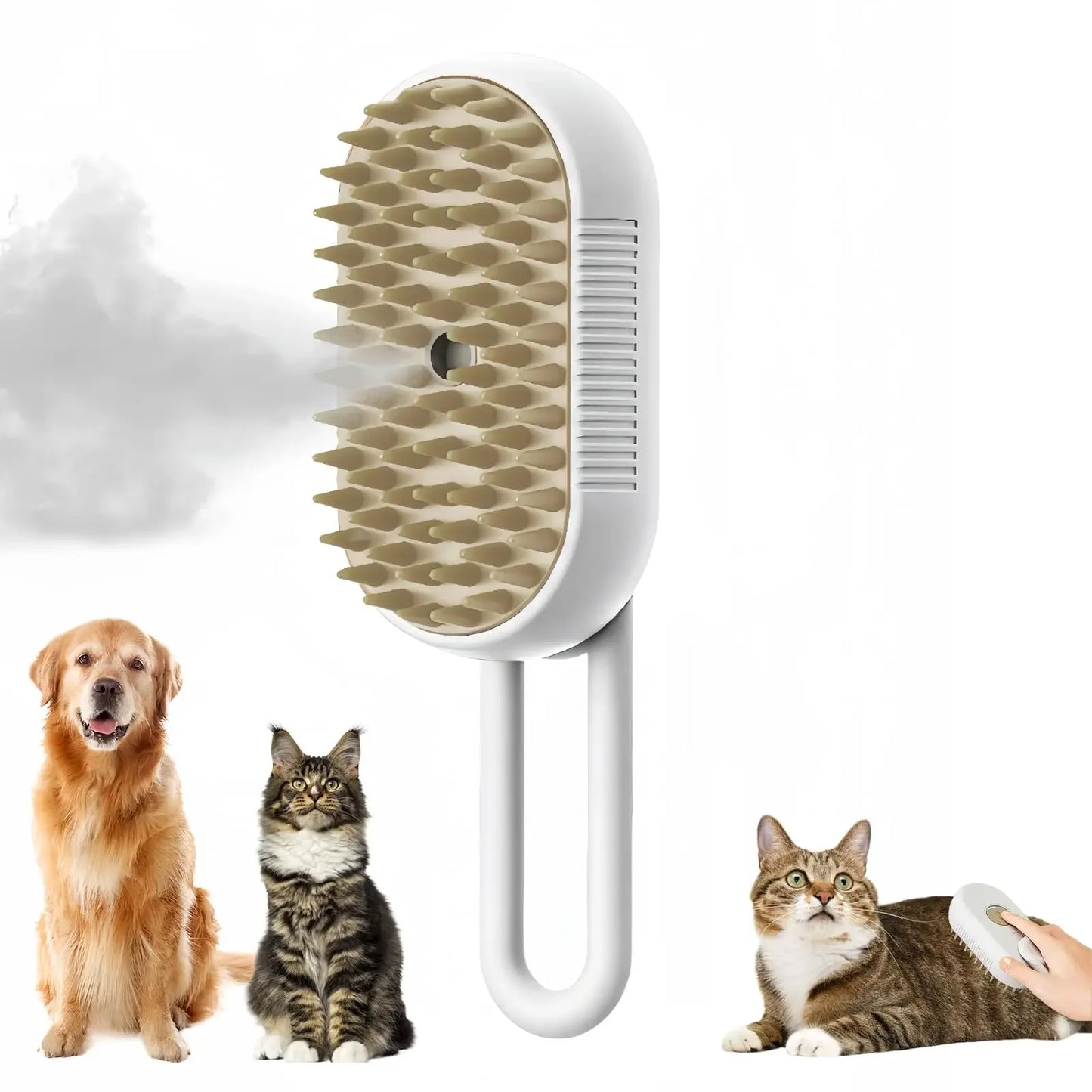 3-in-1 Pet Spray Massage Brush – Steam Spray, Hair Removal & Bath Comb