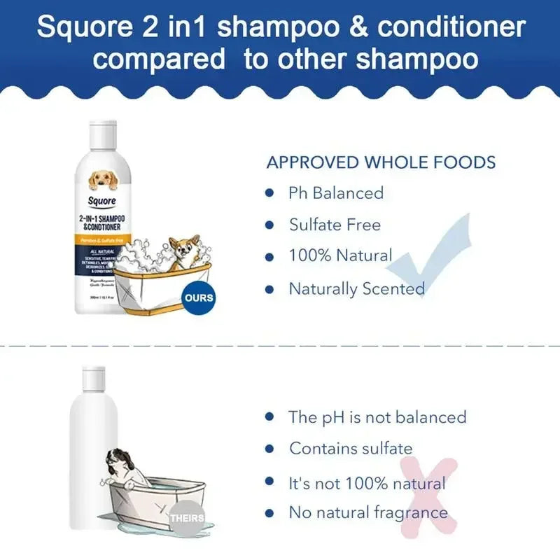 2-in-1 Puppy Shampoo & Conditioner – Natural Moisturising Dog Shampoo