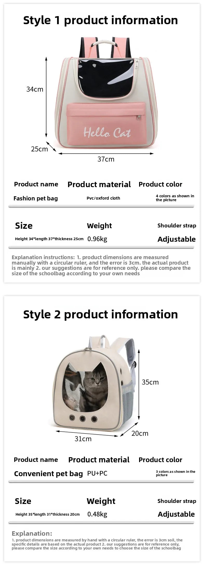 Water-Resistant Pet Backpack