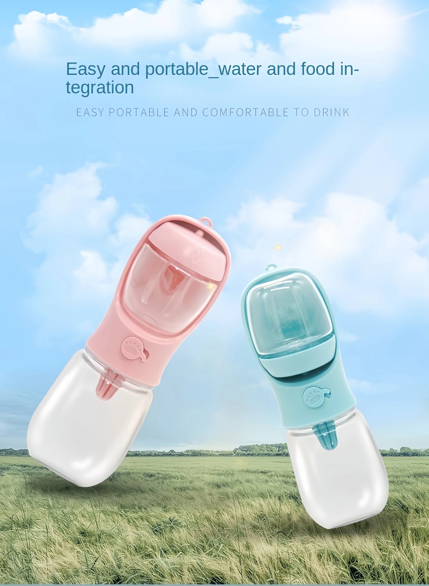 Portable Pet Water & Food Bottle
