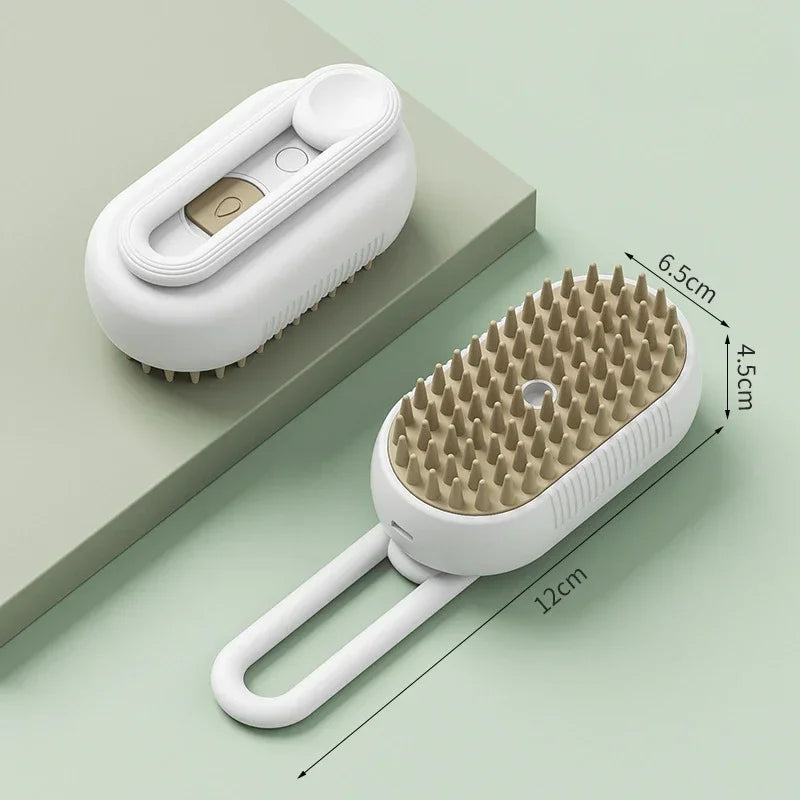 3-in-1 Pet Spray Massage Brush – Steam Spray, Hair Removal & Bath Comb