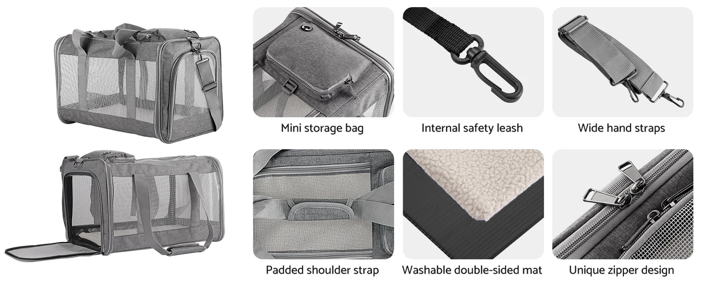 Airline Approved Soft Pet Carrier for Cats & Dogs