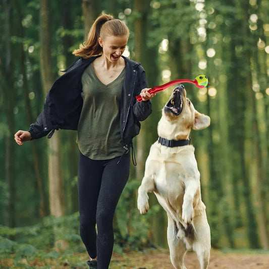 Dog Tennis Ball Launcher – Hand Throwing Stick for Outdoor Play & Training