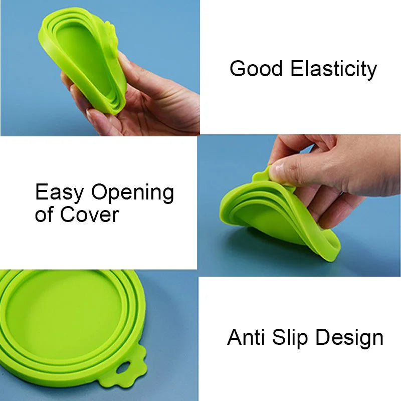 Reusable Pet Food Can Covers & Spoon