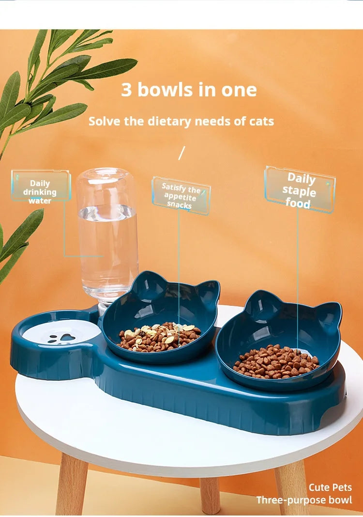 🐾 3-in-1 Pet Bowl Set with Water Feeder