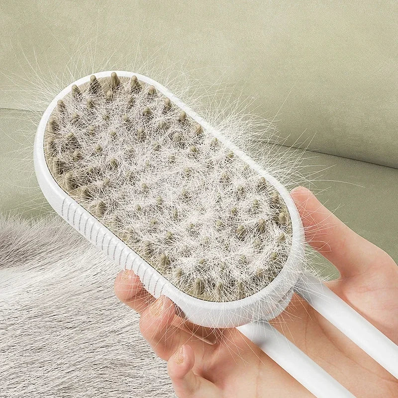3-in-1 Pet Spray Massage Brush – Steam Spray, Hair Removal & Bath Comb