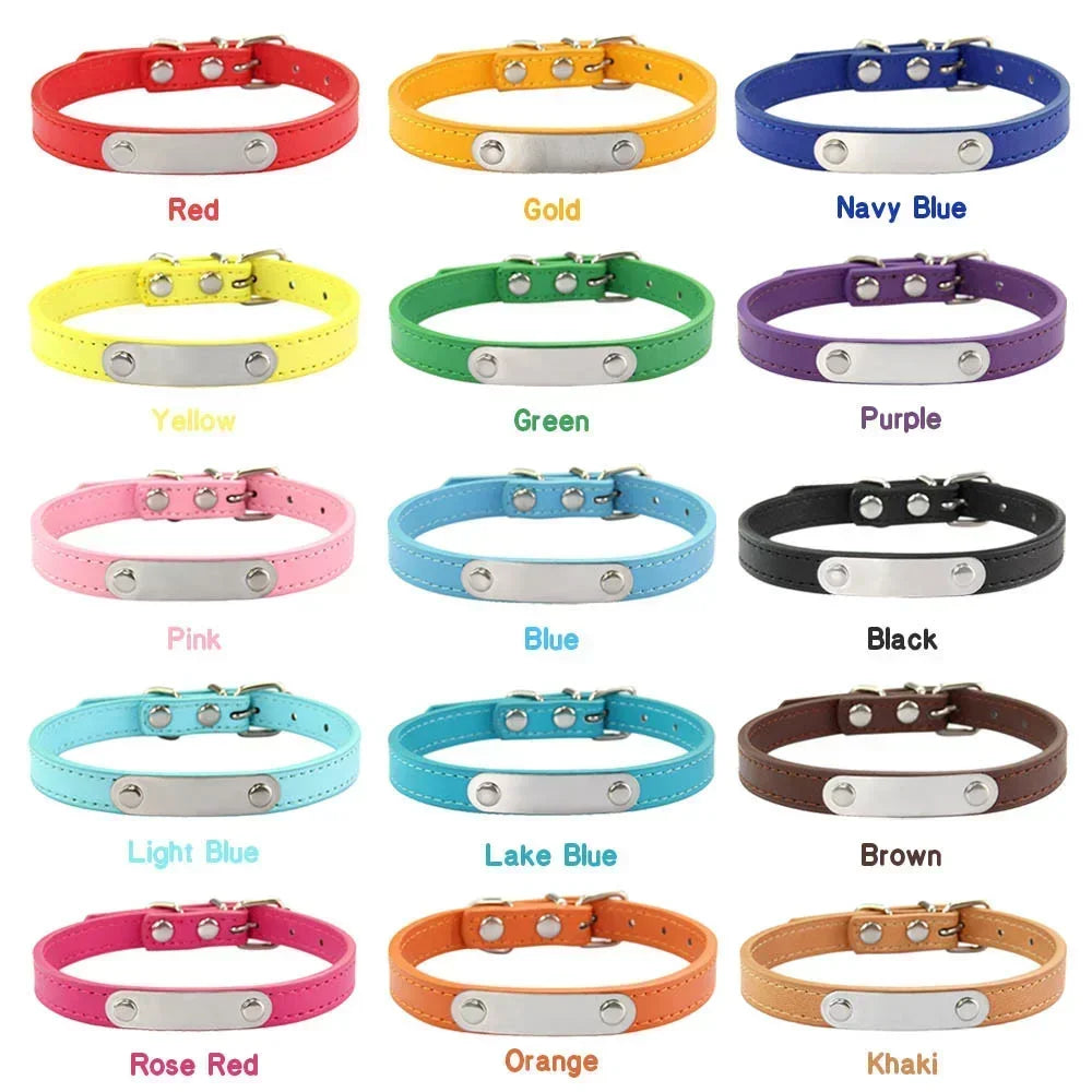 Personalised PU Leather Dog Collar