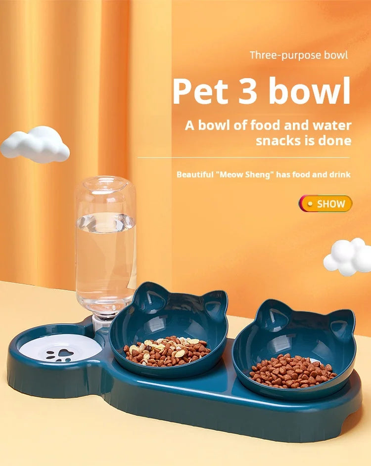 🐾 3-in-1 Pet Bowl Set with Water Feeder