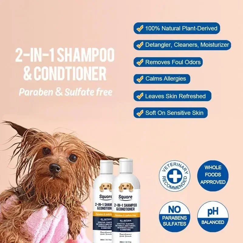 2-in-1 Puppy Shampoo & Conditioner – Natural Moisturising Dog Shampoo