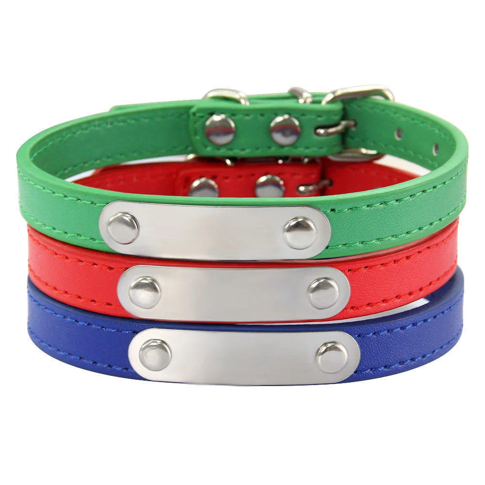 Personalised PU Leather Dog Collar