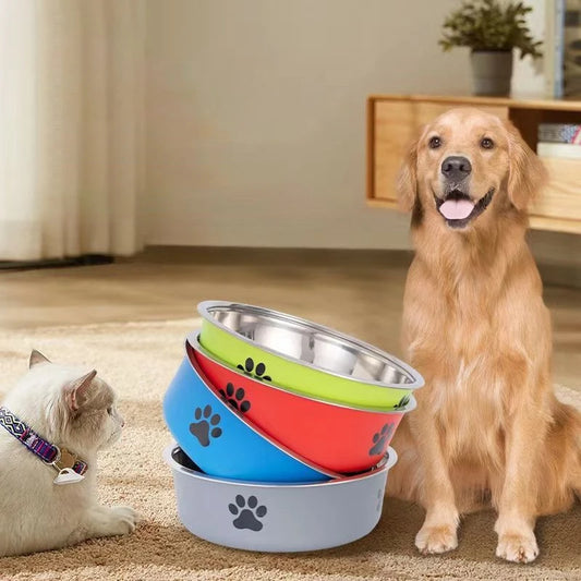 Stainless Steel Pet Bowl – Non-Slip Water & Food Bowl for Cats & Dogs