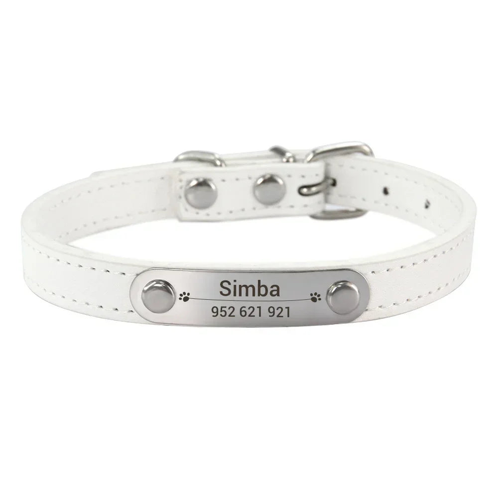 Personalised PU Leather Dog Collar