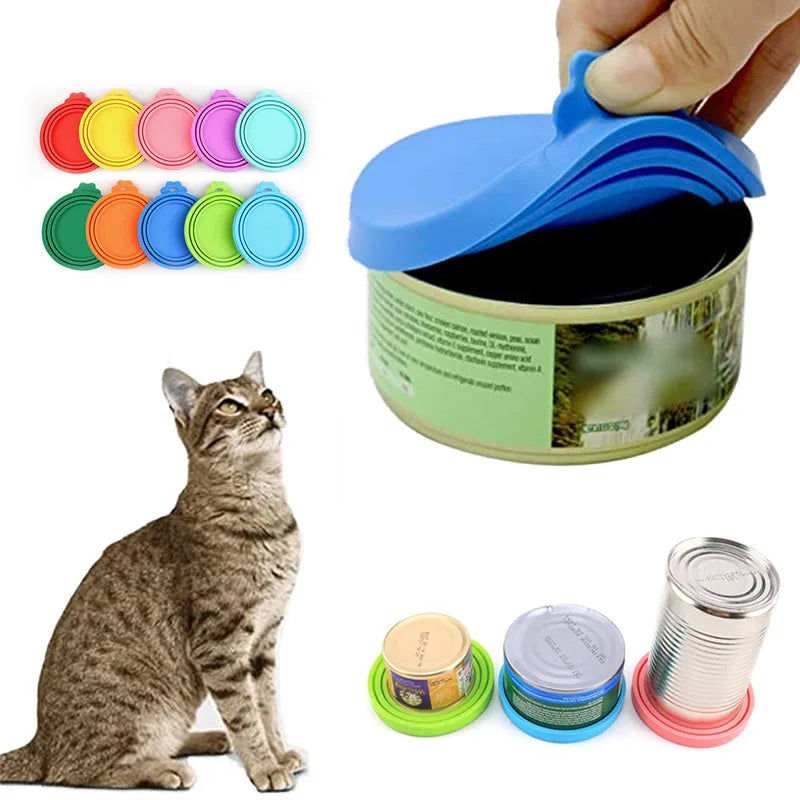 Reusable Pet Food Can Covers & Spoon