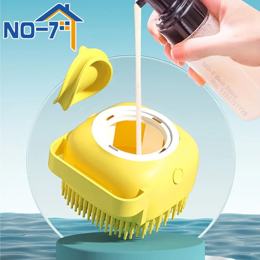 Dog & Cat Bath Brush – Silicone Grooming & Massage Scrubber