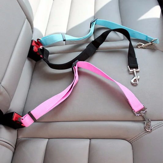 Adjustable Pet Car Seat Belt – Dog & Cat Safety Harness Lead Clip