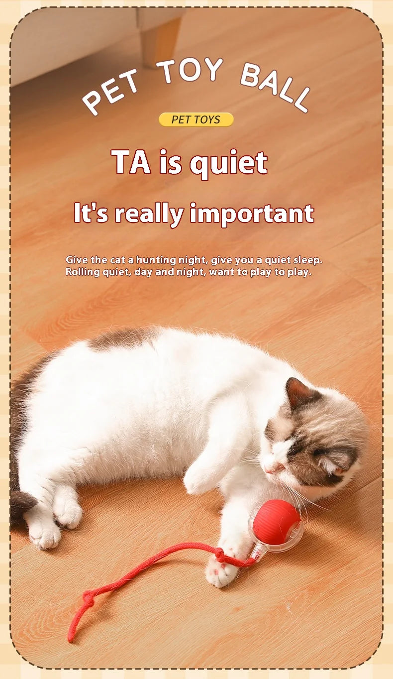 Automatic Rolling Cat Toy – Rechargeable & Tail Flicking