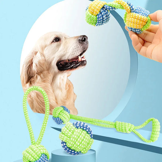 Interactive Cotton Rope Dog Toy – Chew & Play Ball for Puppies & Dogs