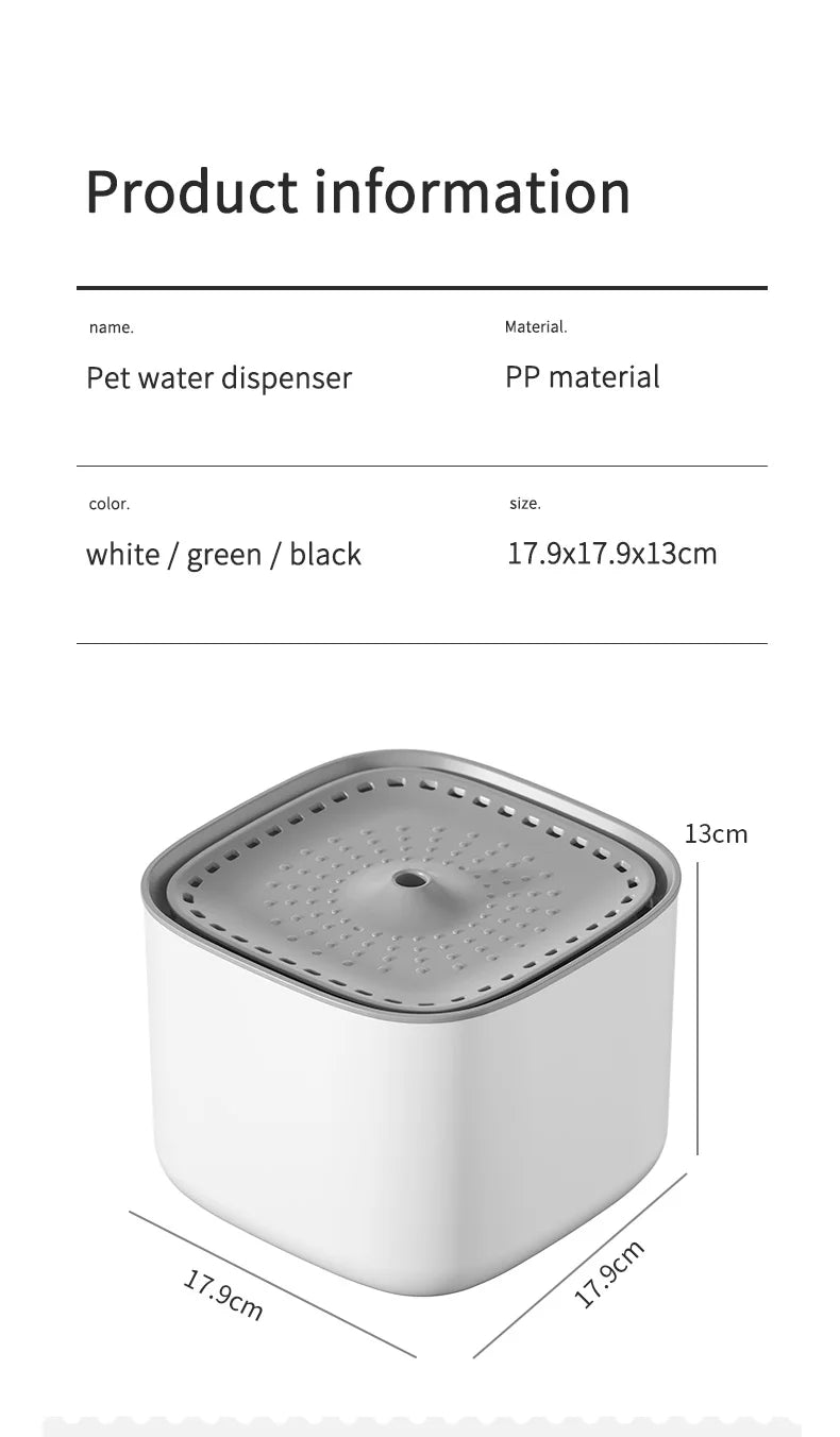 3L Automatic Cat Water Fountain – USB, Quiet & Filtered