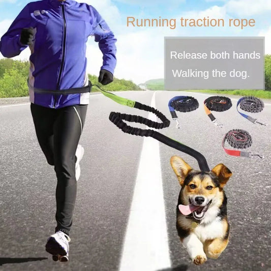 Hands-Free Dog Leash – Adjustable Waist & Chest Strap for Walking & Jogging